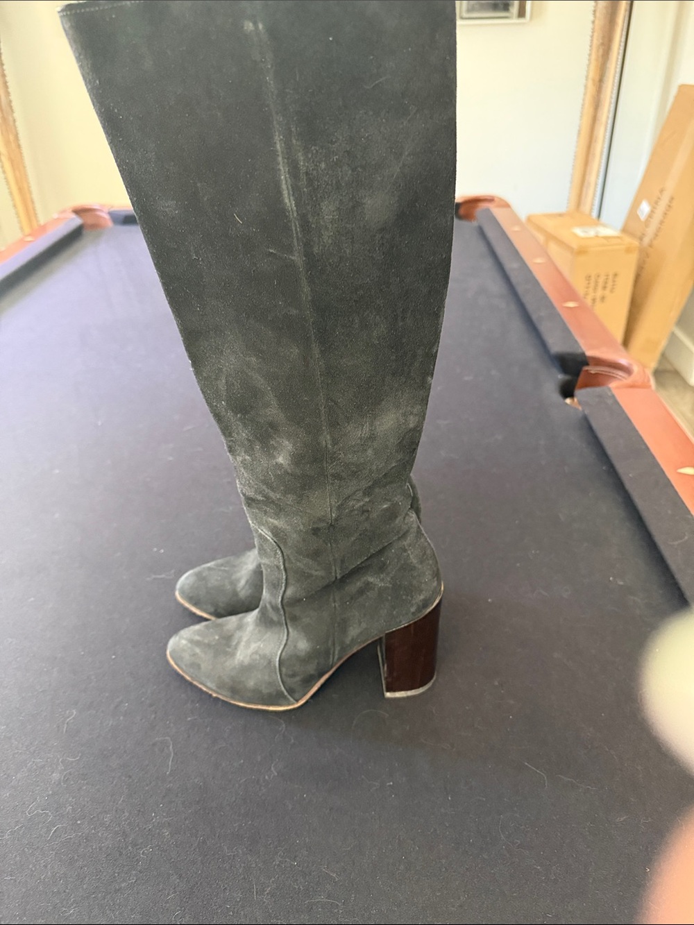 Billy Reid Black Suede Over-The-Knee Boots - Picture 2 of 7
